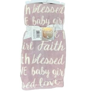 KIDS - THRO - ‘Blessed/Faith/Loved/Baby Girl’ Lavender Baby Blanket. NWT.